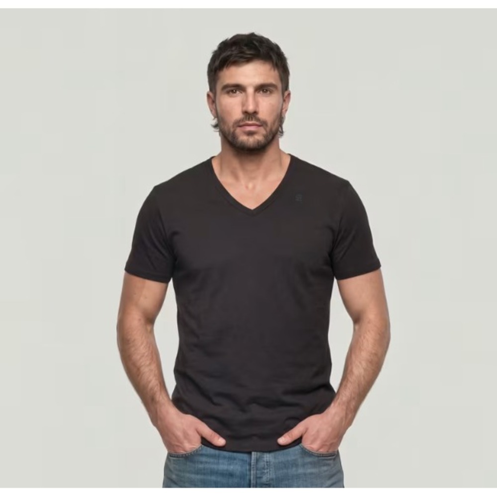 2 G-Star Raw Basic V-Neck T-Shirt Large